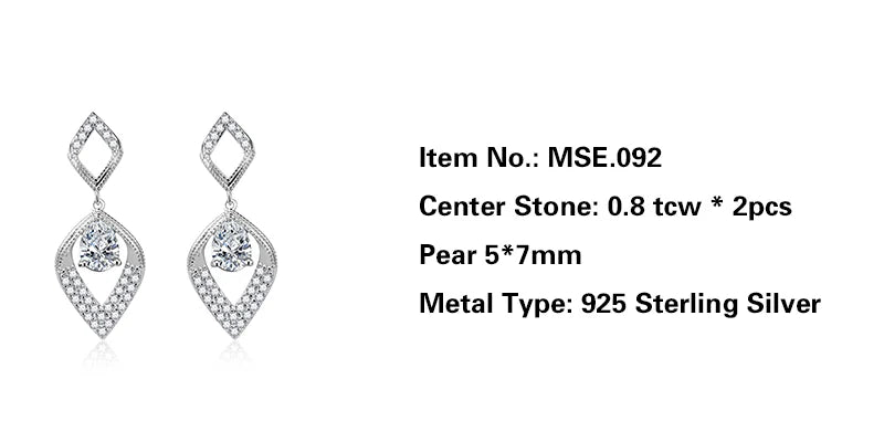 Jeweller Buy D Color Moissanite Diamond Earrings 925 Sterling Silver Earhook