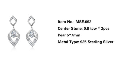 Jeweller Buy D Color Moissanite Diamond Earrings 925 Sterling Silver Earhook