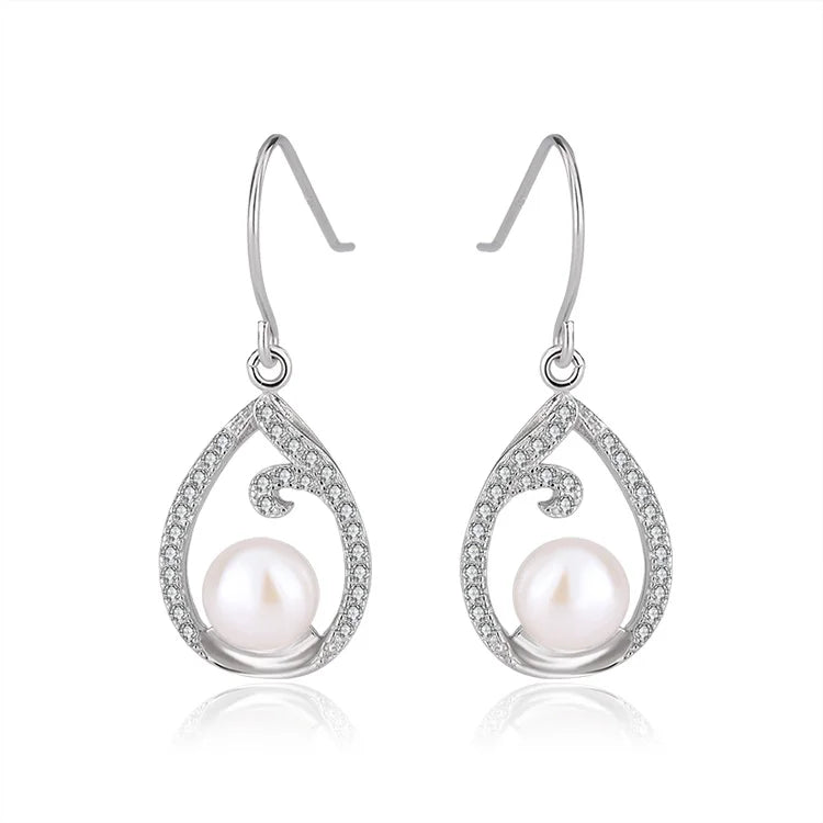 Wholesale custom logo oem high quality 925 sterling silver jewelry accessories pearl stud earings