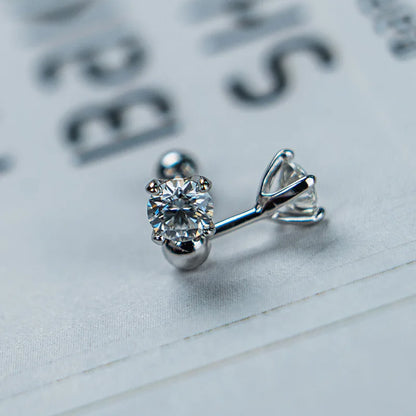 Jeweller Buy Hot Sale 925 Sterling Silver Four Claw Moissanite Diamond Stud Earrings Cute round Studs