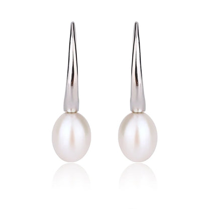 7.5 mm 7mm pearl fashion delicate 925 sterling silver freshwater cultured pearl fish hook earrings