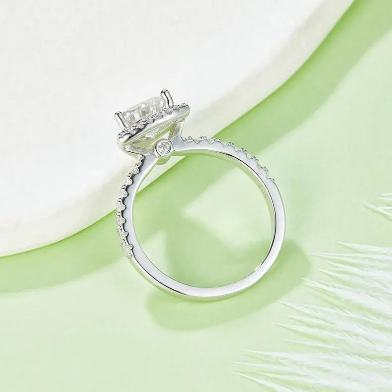 1-Carat Triangle Moissanite Engagement Ring - 925 Silver Plated, Moissanite, perfect for daily wear and Valentine's gifting.