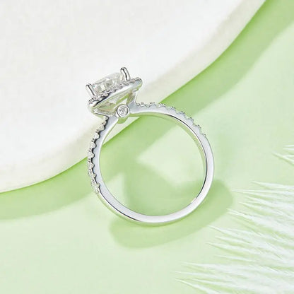 1-Carat Triangle Moissanite Engagement Ring - 925 Silver Plated, Moissanite, perfect for daily wear and Valentine's gifting.