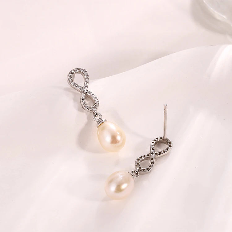 NewIn 2024 trendy plated gold  fine jewelry freshwater pearl 925 silver zirconia earrings for women