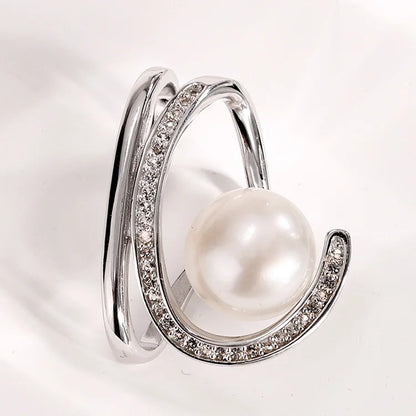 Custom logo modern diamond pendants sterling silver 925 freshwater pearl ladies necklace pendant