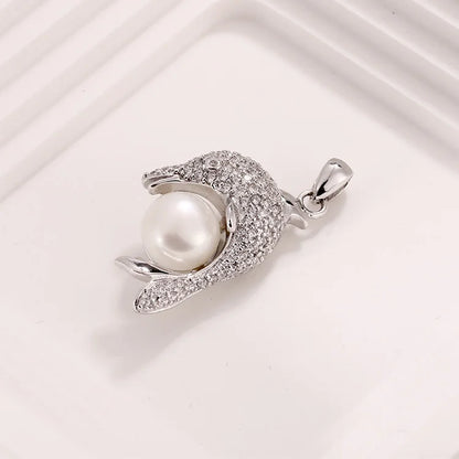 Ladies women fashion fine jewelry custom shape customizable zirconia modern pearl diamond charm pendant for necklace