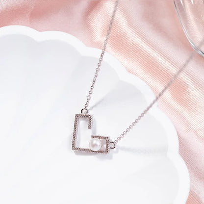 925 sterling silver women teardrop pearl charm drop pendant necklace with pearl pendant