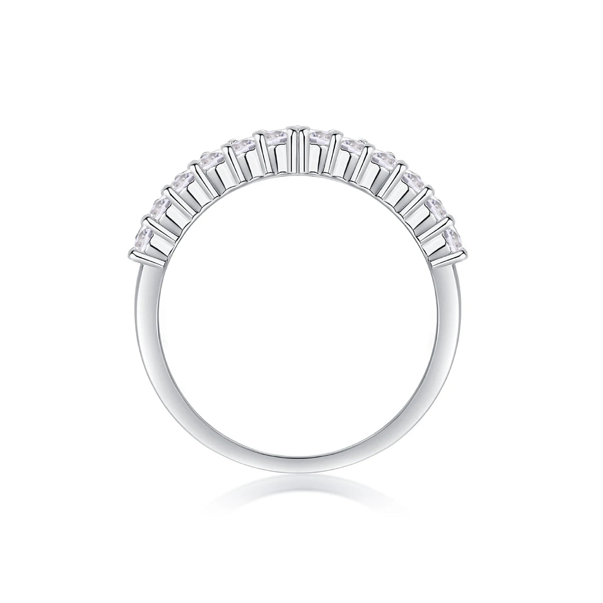 Classic 925 Sterling Silver  Cut Rings  Diamond  Platinum Plated Wedding Engagement Fine Jewelry Ring