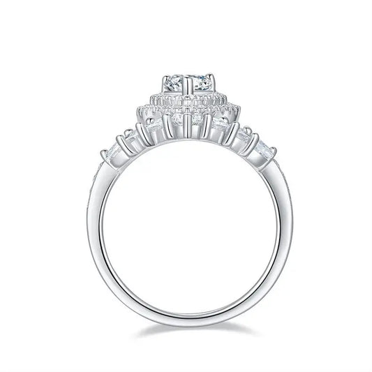 S925 Moissanite Ring, Pear Cut, Unisex Fashion/Party/Engagement/Wedding/Anniversary Gift for Couples