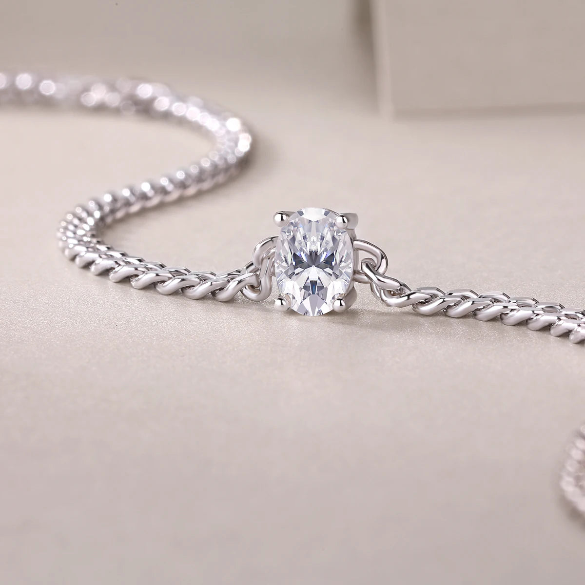 hot sale fine jewelry lab diamond 925 sterling silver rhodium plated moissanite bracelet men  link bracelet