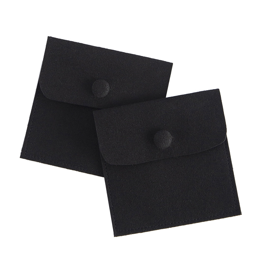100 PCS 8 × 8 CM Snap Fastener Suede Pouch Jewelry Storage Bags