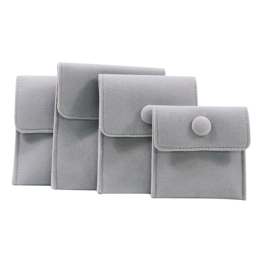 10 PCS Snap Fastener Velvet Pouch Jewelry Storage Bags