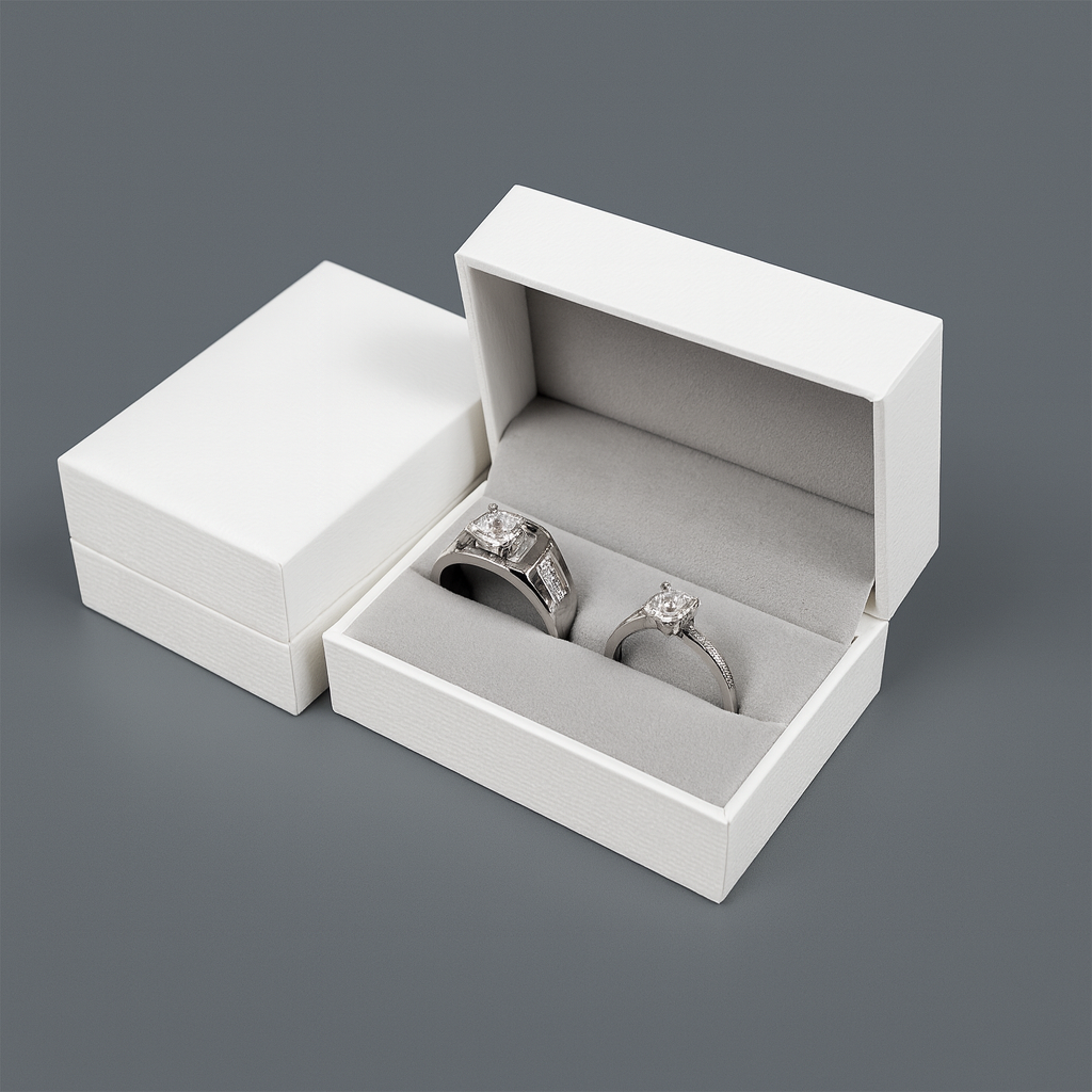 24Pcs White Double Ring Boxes