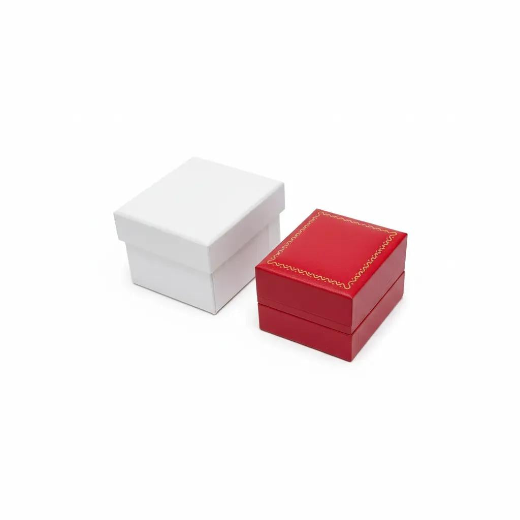 12Pcs Red Earring Boxes With Gold Trim