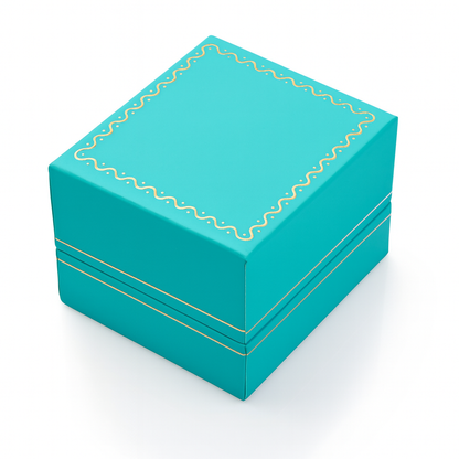 24Pcs T-Blue Ring Boxes With Silver Trim