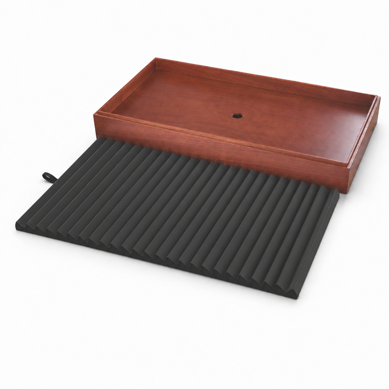 black wooden open