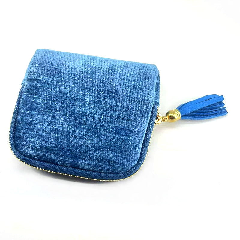 Portable Tassel Zipper Jewelry Bag