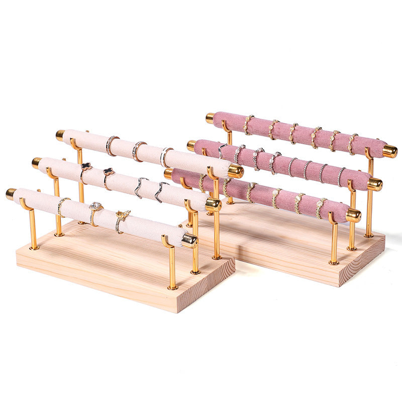 Solid wood ring display stand