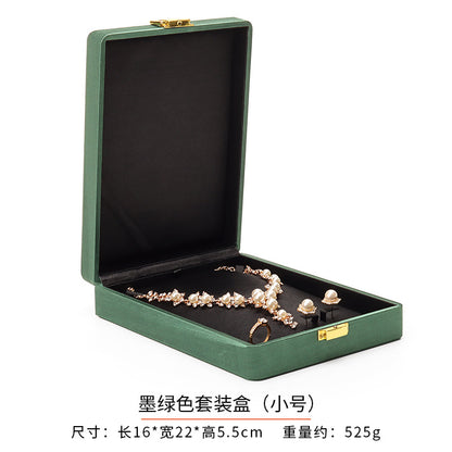 Metal Buckle Black Tess Cloth Box Ring Earrings Necklace Set Box Jewelry Storage Jewelry Box Gift Packaging Box
