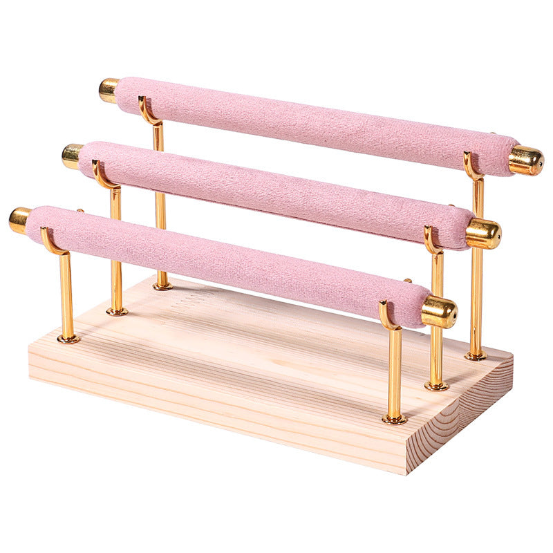 Solid wood ring display stand