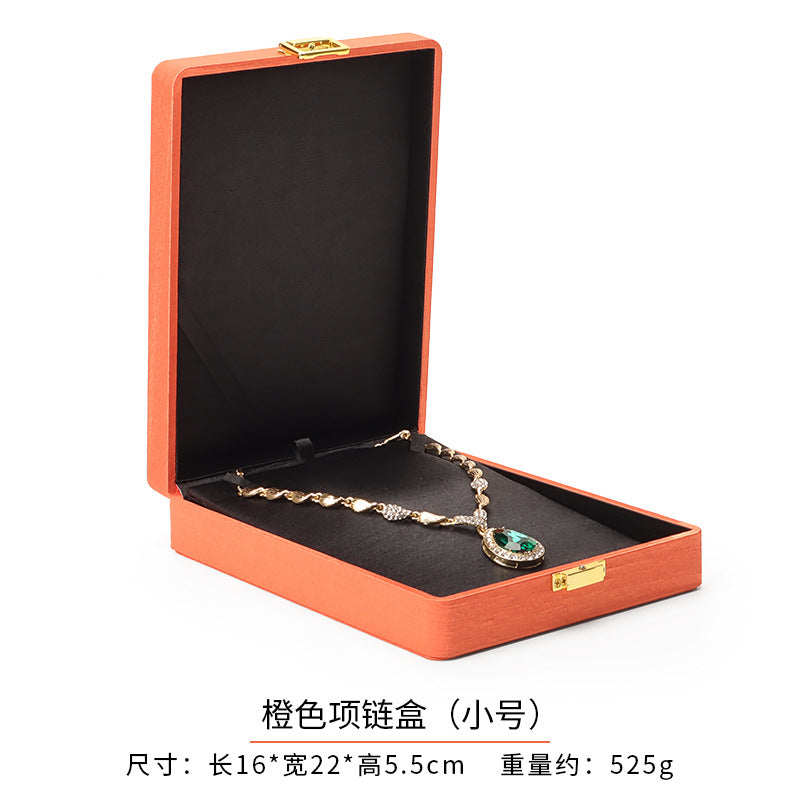 Metal Buckle Black Tess Cloth Box Ring Earrings Necklace Set Box Jewelry Storage Jewelry Box Gift Packaging Box
