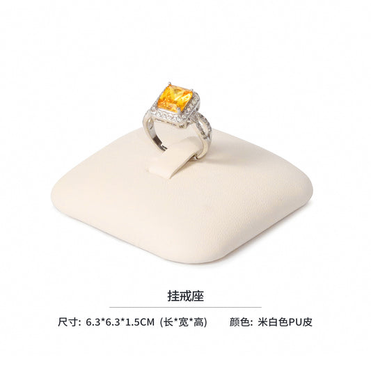 Modular Beige PU Leather Magnetic Jewelry Display Set