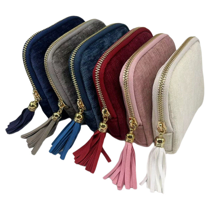Portable Tassel Zipper Jewelry Bag