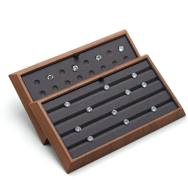 Gray round-hole loose stone tray for gemstone sorting and jewelry display