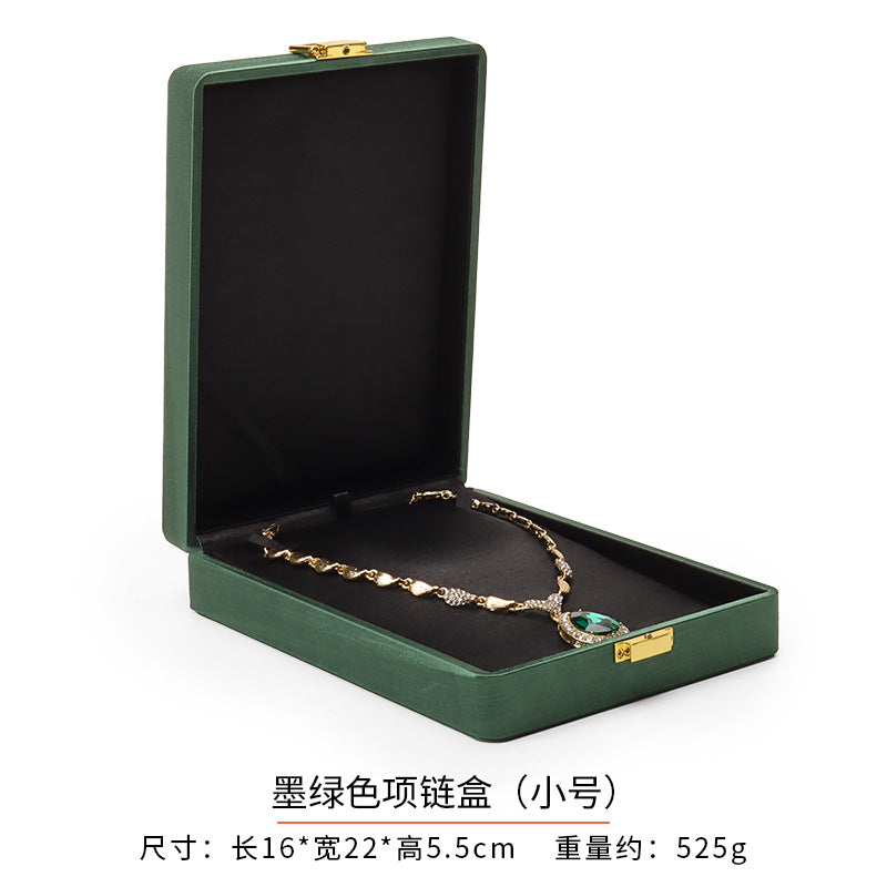 Metal Buckle Black Tess Cloth Box Ring Earrings Necklace Set Box Jewelry Storage Jewelry Box Gift Packaging Box