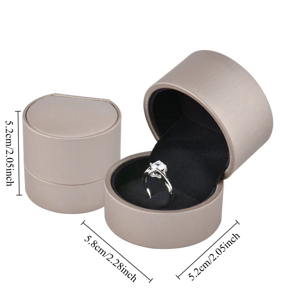 12PCS (P04R-C) Champagne PU Ring Boxes