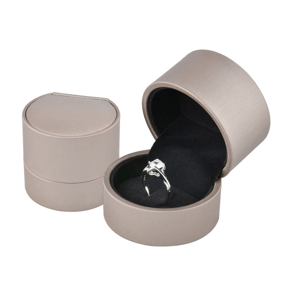 12PCS (P04R-C) Champagne PU Ring Boxes