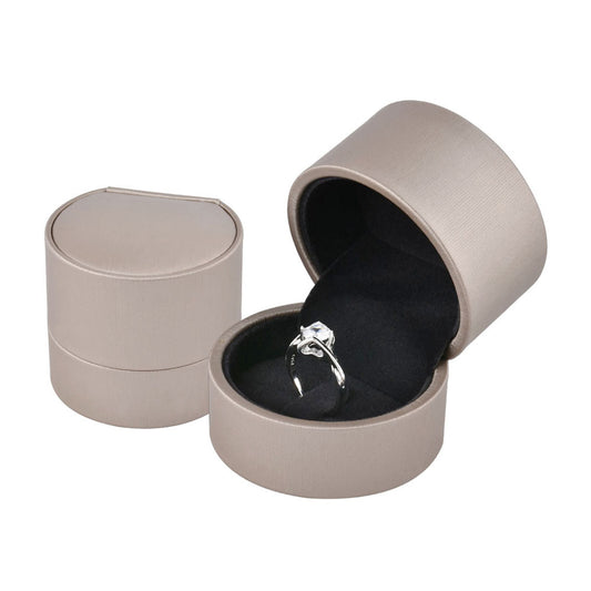 12PCS (P04R-C) Champagne PU Ring Boxes