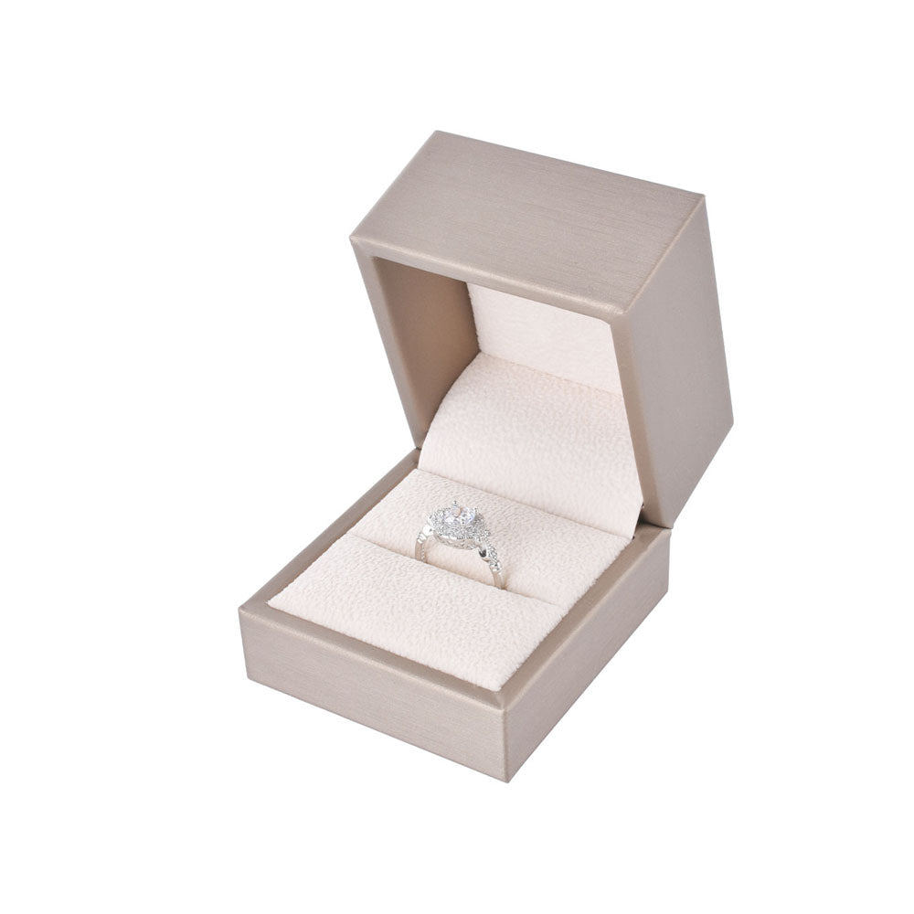 12 Pcs (P06R-C) Champagne PU Ring Boxes