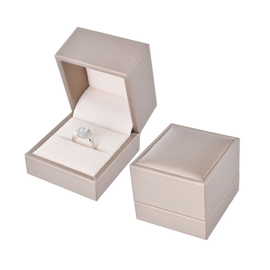 12 Pcs (P06R-C) Champagne PU Ring Boxes