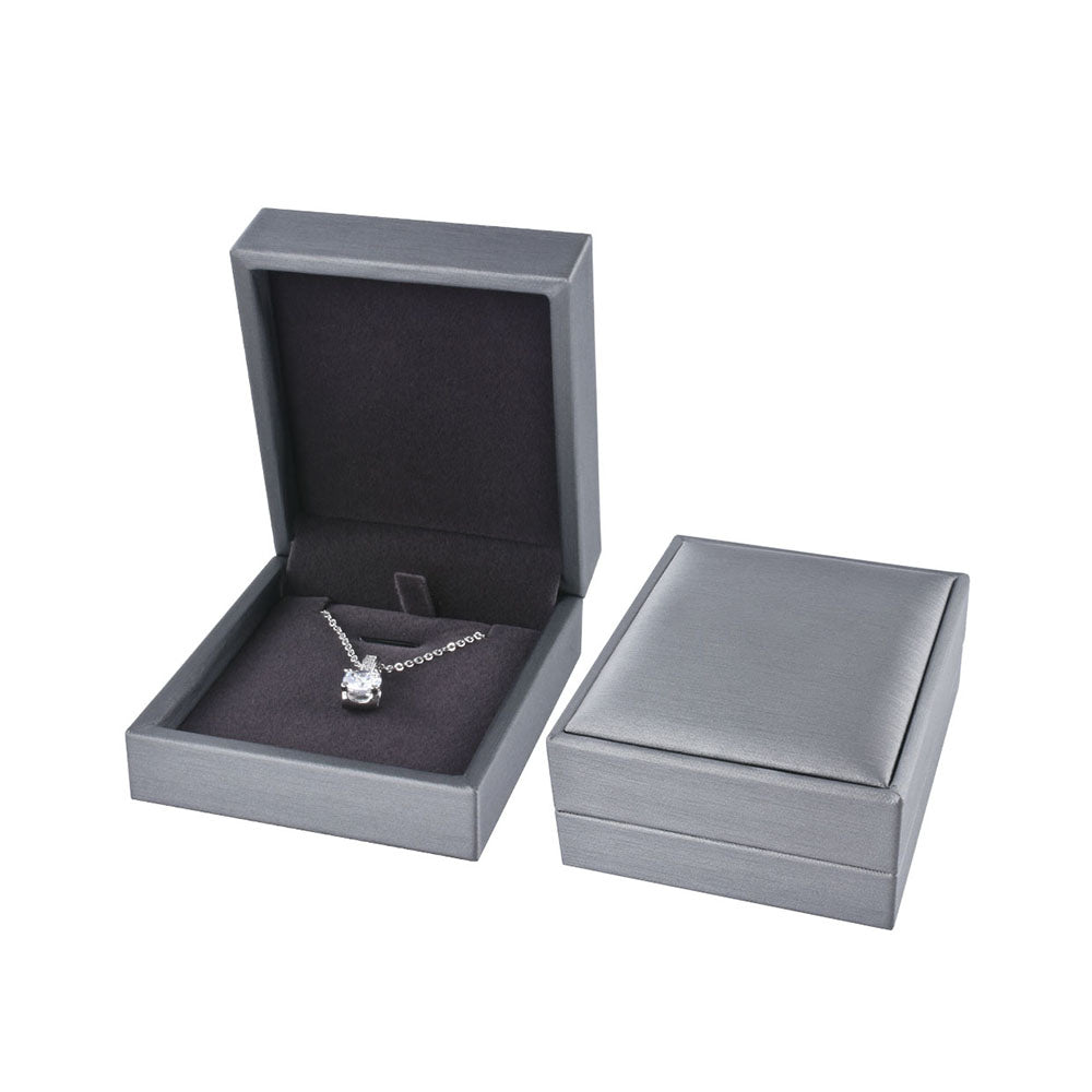 12 Pcs (P06P-GR) Gray PU Pendant Earring Boxes