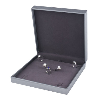 3Pcs ( P06N2-GR) 7 1/2"*71/2“*1 7/9” Gray PU Necklace Boxes