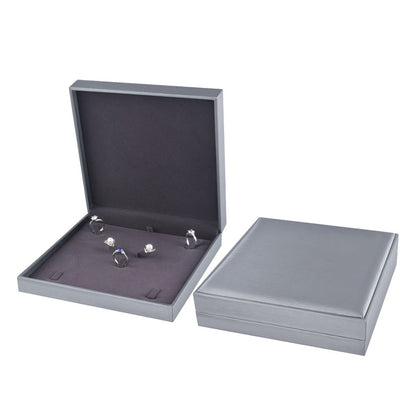 3Pcs ( P06N2-GR) 7 1/2"*71/2“*1 7/9” Gray PU Necklace Boxes