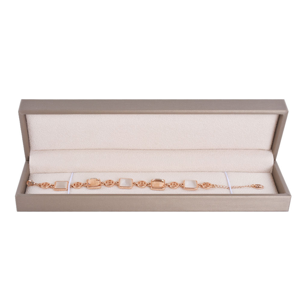 6PCS (P06BR-C) Champagne PU Bracelet Boxes