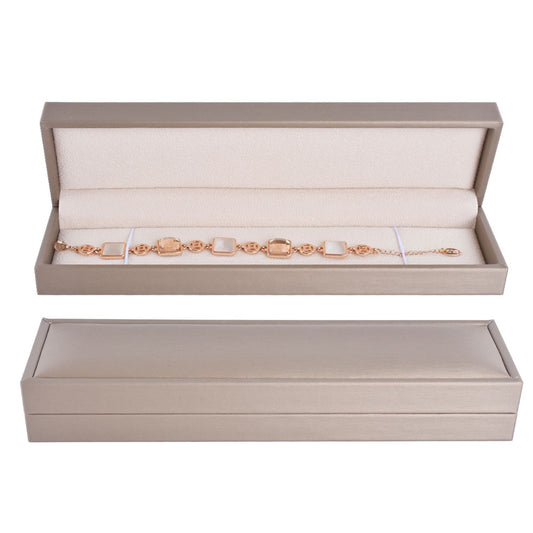 6PCS (P06BR-C) Champagne PU Bracelet Boxes