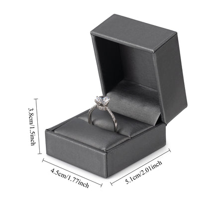 24Pcs (PR2-GR) Gray PU Ring Boxes