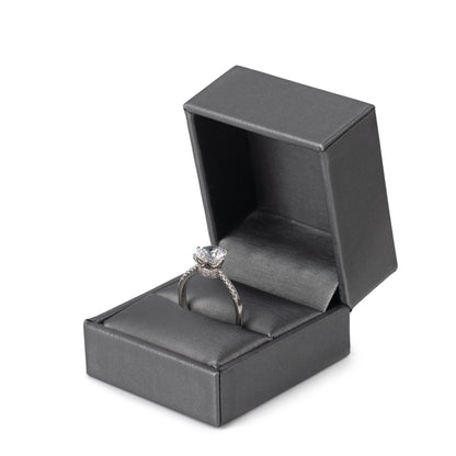24Pcs (PR2-GR) Gray PU Ring Boxes