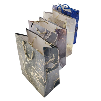 12 pcs Multi-color Fashionable Golden Pattern Printed Paper Bag with Drawstring