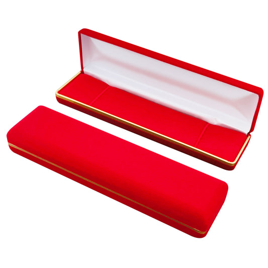 6PCS (SB5-RD) Red Velvet Bracelet Boxes With Gold Trim
