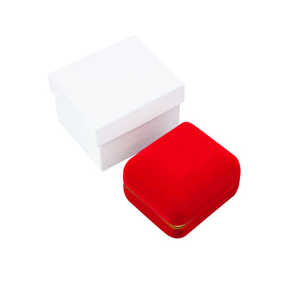 12PCS (SE3-RD) Red Velvet Earring Boxes With Gold Trim