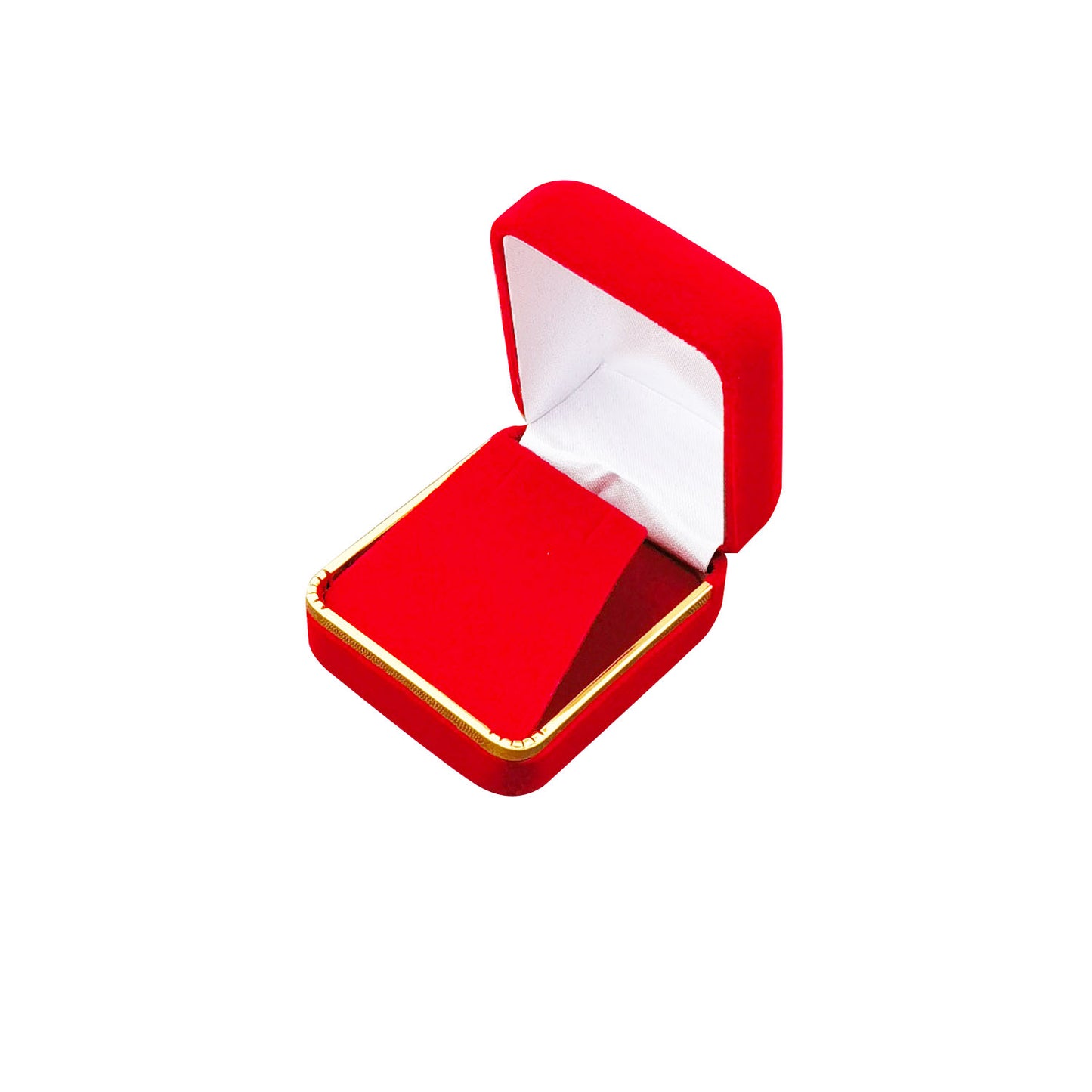 12PCS (SE3-RD) Red Velvet Earring Boxes With Gold Trim