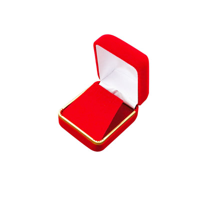12PCS (SE3-RD) Red Velvet Earring Boxes With Gold Trim