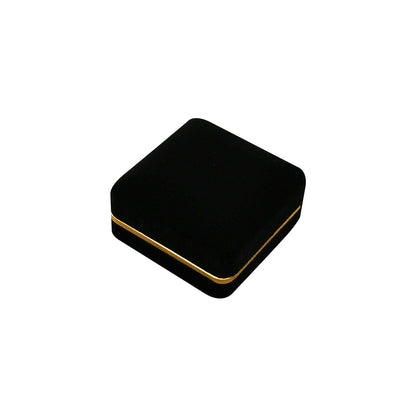 12PCS (SP9-BK) Black Pendant Velvet Earring Boxes With Gold Trim