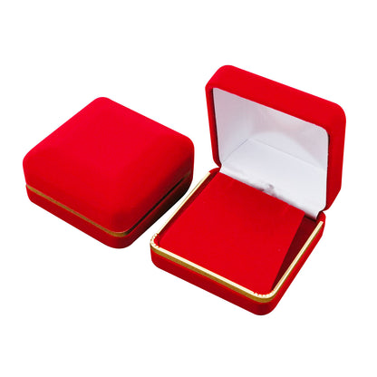 12PCS (SP9-RD) Red Pendant Velvet Earring Boxes With Gold Trim