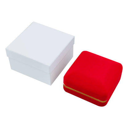 12PCS (SP9-RD) Red Pendant Velvet Earring Boxes With Gold Trim