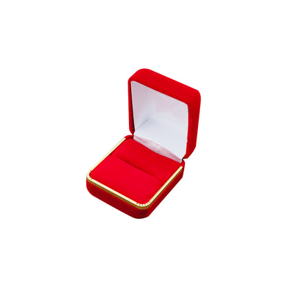 12PCS (SR3-RD) Red Velvet Ring Boxes With Gold Trim
